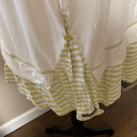 Matilda Jane tunic top ivory white lime green stripes size XL - Picture 7 of 9